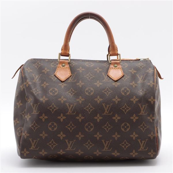 Louis Vuitton Brown Monogram Canvas Leather Speedy 30 cm Handbag