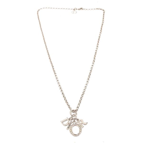 Christian Dior Silve Rhinestone Necklace