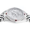 Image 7 : Rolex Mens Stainless Steel Meteorite Diamond And Ruby Datejust Wristwatch 36MM