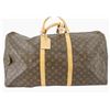 Image 1 : Louis Vuitton Brown Monogram Canvas Leather Keepall 60 cm Duffle Bag Luggage