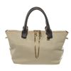 Image 2 : Chloe Gray Black Calfskin Leather Two-tone Baylee Medium Tote Bag