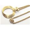 Image 2 : Chanel Gold-tone Metal CC Ring Pendant Turn-lock Chain Necklace