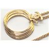 Image 3 : Chanel Gold-tone Metal CC Ring Pendant Turn-lock Chain Necklace