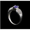 Image 4 : 14KT White Gold 0.70 ctw Tanzanite and Diamond Ring