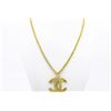 Image 1 : Chanel Gold-tone Metal CC Logo Pendant Necklace