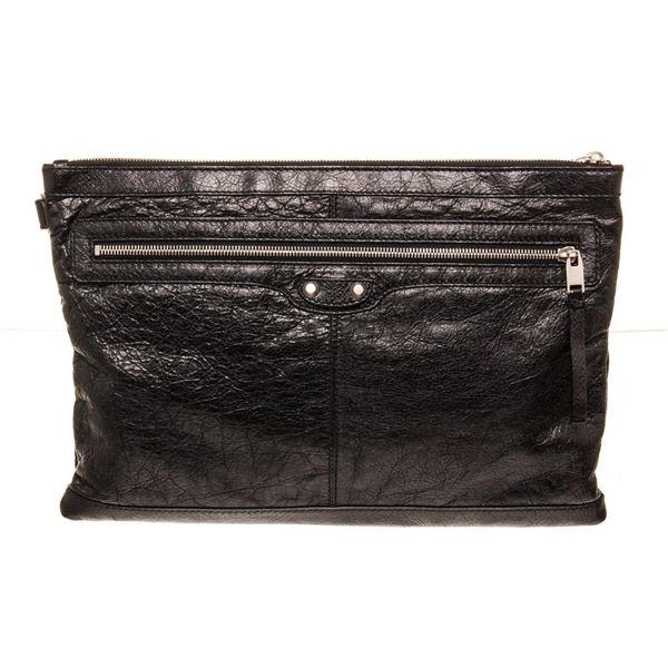 Yves Saint Laurent Black Leather Classic Ciry Clutch
