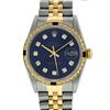 Image 1 : Rolex Mens 2 Tone Blue Diamond & Sapphire Oyster Perpetual Datejust Wriswatch 36