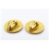 Image 2 : Chanel Gold-tone Metal CC Paris Logo Button Clip-on Earrings