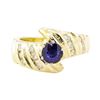 Image 2 : 1.20 ctw Blue Sapphire And Diamond Ring - 14KT Yellow Gold