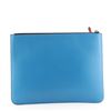 Image 3 : Givenchy Reverse Logo Zip Pouch Leather Large Blue