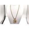 Image 1 : Chanel Gold-tone Metal CC Matelasse Quilt Logo Pendant Chain Necklace