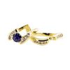 Image 4 : 1.04 ctw Blue Sapphire And Diamond Ring And Band - 14KT Yellow Gold