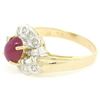 Image 3 : 14k White and Yellow Gold Cabochon Ruby and Diamond Ring