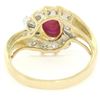 Image 4 : 14k White and Yellow Gold Cabochon Ruby and Diamond Ring