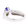 Image 3 : 0.88 ctw Sapphire and Diamond Ring - 18KT White Gold