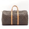 Image 2 : Louis Vuitton Brown Monogram Canvas Leather Keepall 55 cm Duffle Bag Luggage