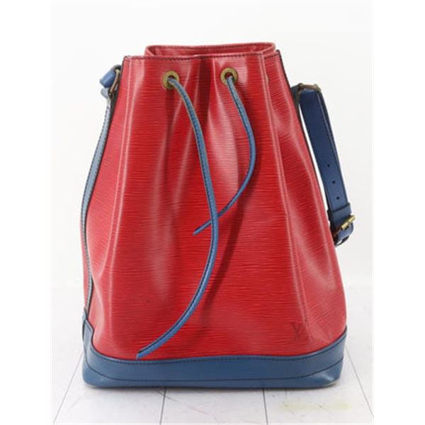 Louis Vuitton Red Blue Epi Leather Noe PM Bucket Bag