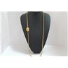 Image 1 : Chanel Vintage Gold-tone Metal Oval CC Crown Medallion Long Necklace