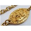 Image 3 : Chanel Vintage Gold-tone Metal Oval CC Crown Medallion Long Necklace