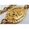 Image 4 : Chanel Vintage Gold-tone Metal Oval CC Crown Medallion Long Necklace