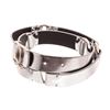 Image 1 : Chanel Metallic Silver Leather CC Belt