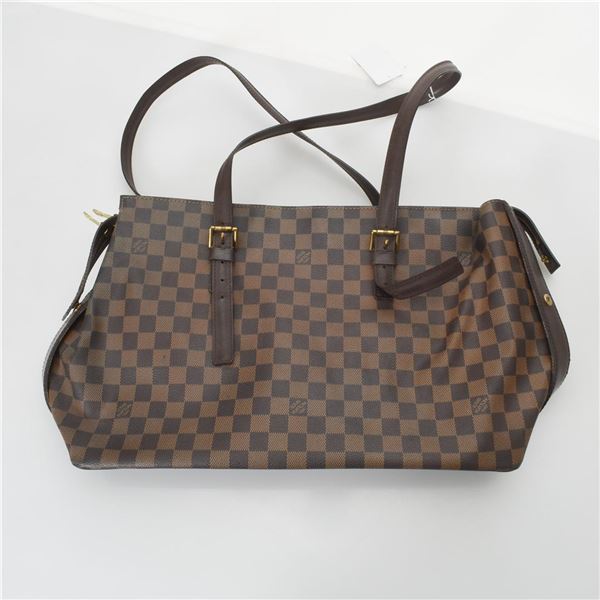 Louis Vuitton Damier Ebene Canvas Leather Chelsea Tote Bag