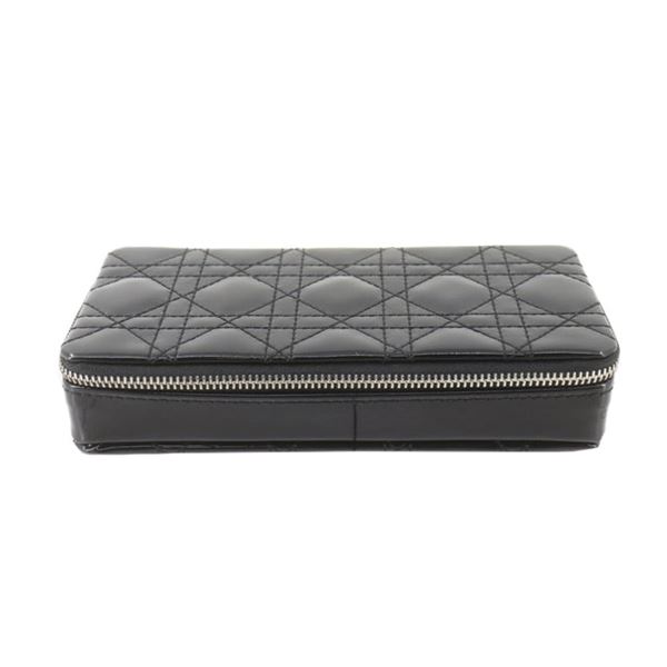 Christian Dior Black Cannage Quilted Leather Vanity Case