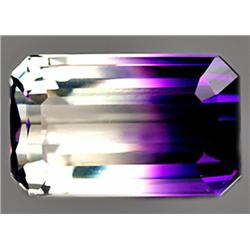 21.10ct RARE Best Emerald Cut Clean Bi Color Ametrine Unheated FLAWLESS RETAIL $1750 (GEM-7514)