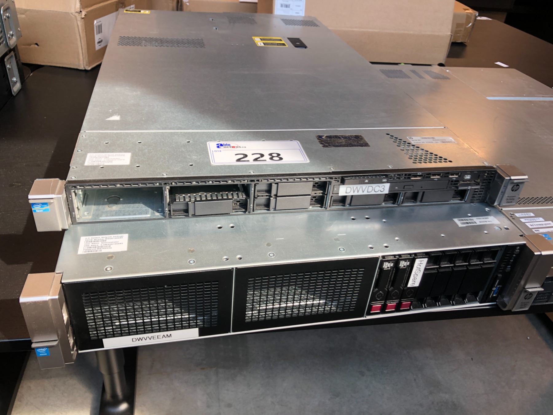 AN HP XEON DL 380 GEN 9 AND HP XEON DL 360P GEN8 RACKMOUNT SERVERS