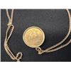 Image 2 : 21"-10K CHAIN WITH 10K PENDANT WITH 1912 GOLD SOVEREIGN