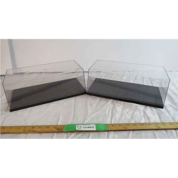 (2) 13.5" Long Plastic display cases