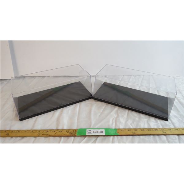 (2) 13.5" Long Plastic display cases
