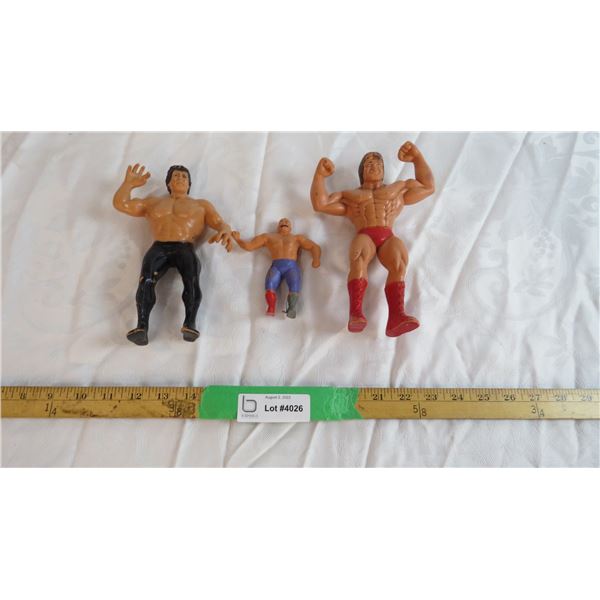 (3) Rubber Wrestlers + small bendy