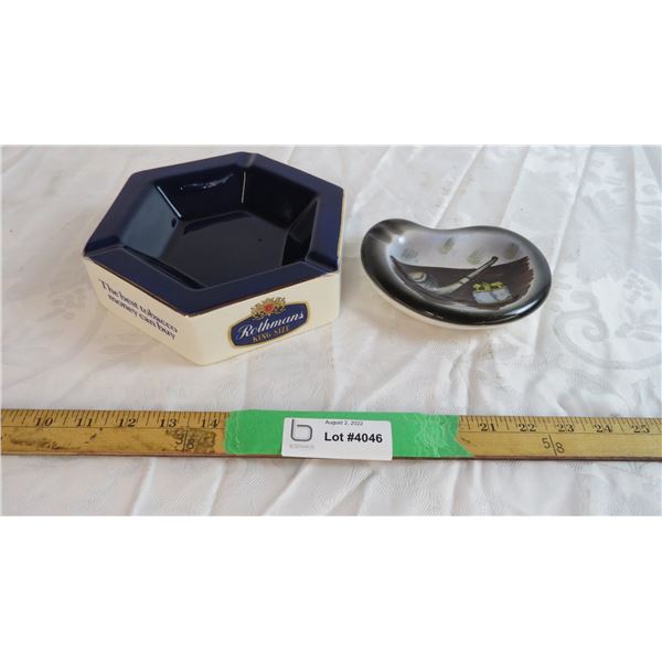 (2) Ceramic ashtrays