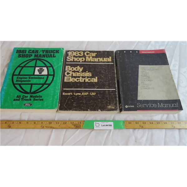 (3) Assorted Ford Service manuals