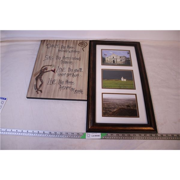 (2) Pictures (Wall Art 12x16 Framed 12.75x23)