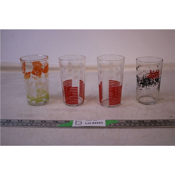 (4) Assorted Glass Tumblers