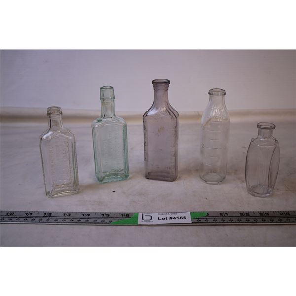 (5) Vintage Medicine Bottles