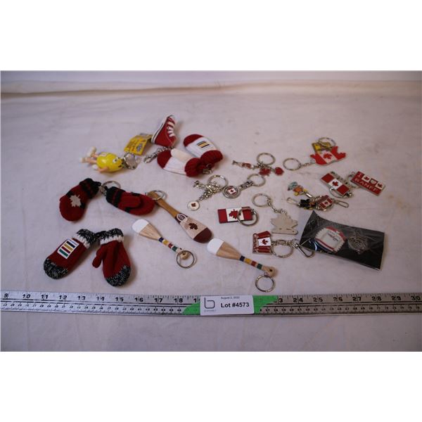 (19) Keychains (Mostly Canadian) and a Pair of Pins