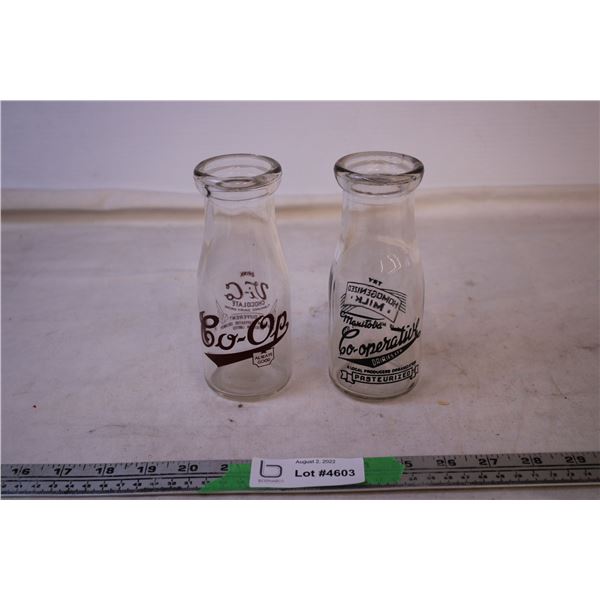 (2) Coop Milk Bottles