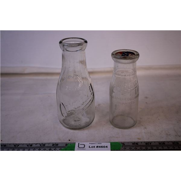 (2) Milk Bottles