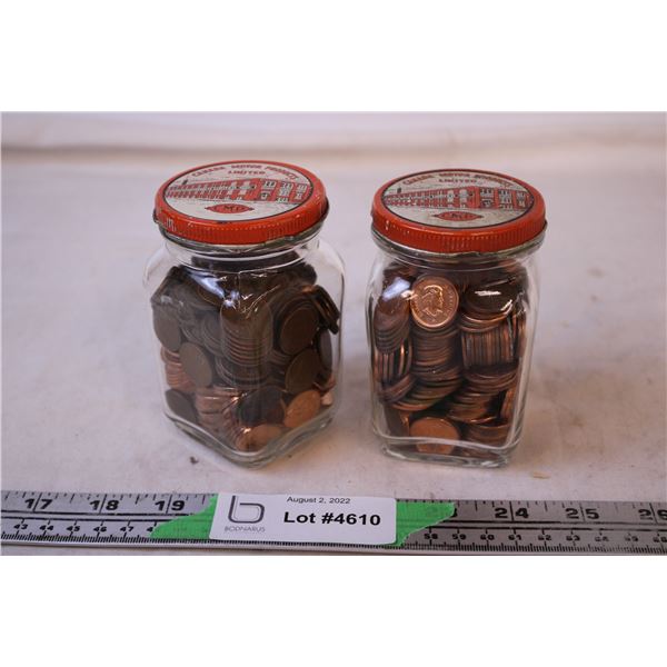 (2) “Canada Motor Products” Jars Full of Pennies