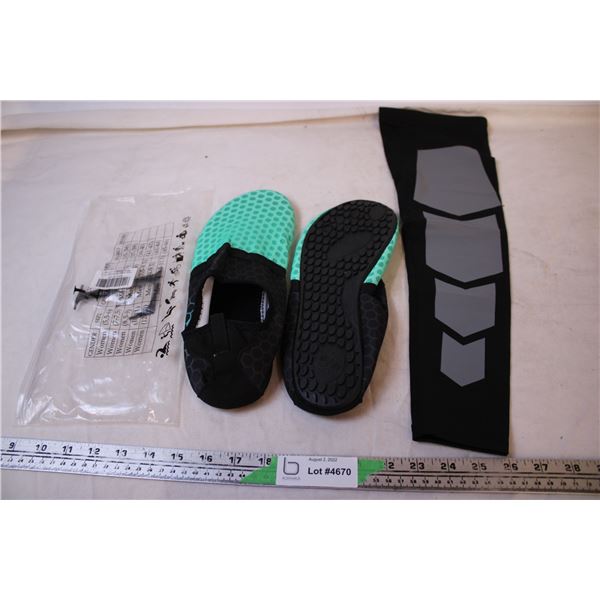 Compression Sleeve and Water Shoes (sz 45/46)