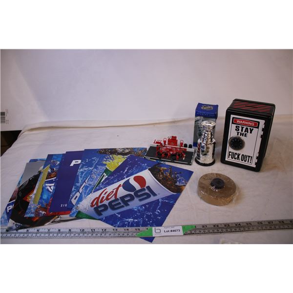 Assorted Decor and Pepsi Ads