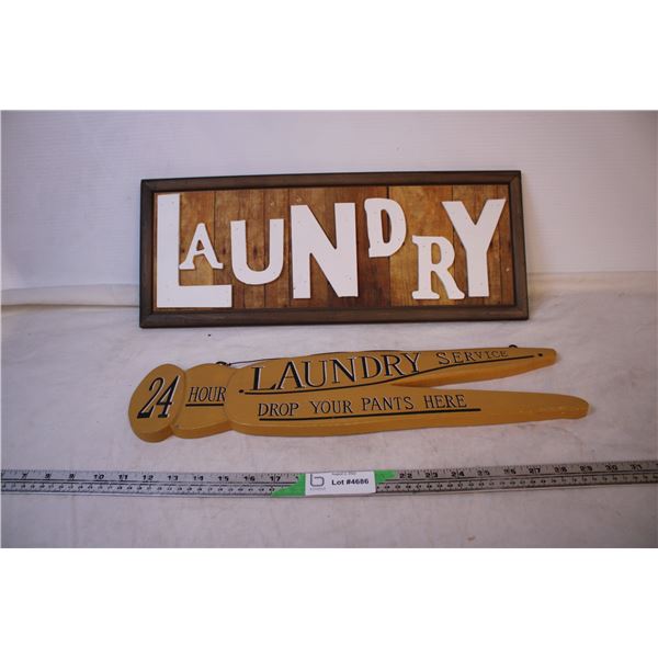 (2) Laundry Signs