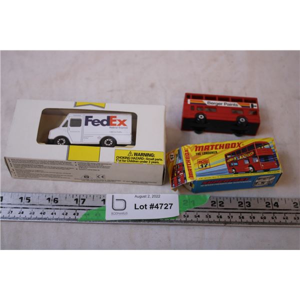 Matchbox Bus and Fedex Truck