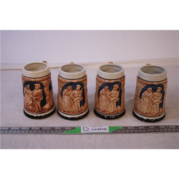 (4) Decorative Steins