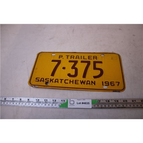 1967 Trailer Plate