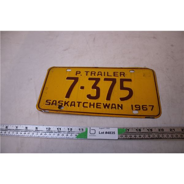 1967 Trailer Plate