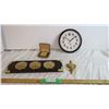 Image 1 : Vintage Barometer + Wall Clock + Alarm clock + Brass Door Knocker